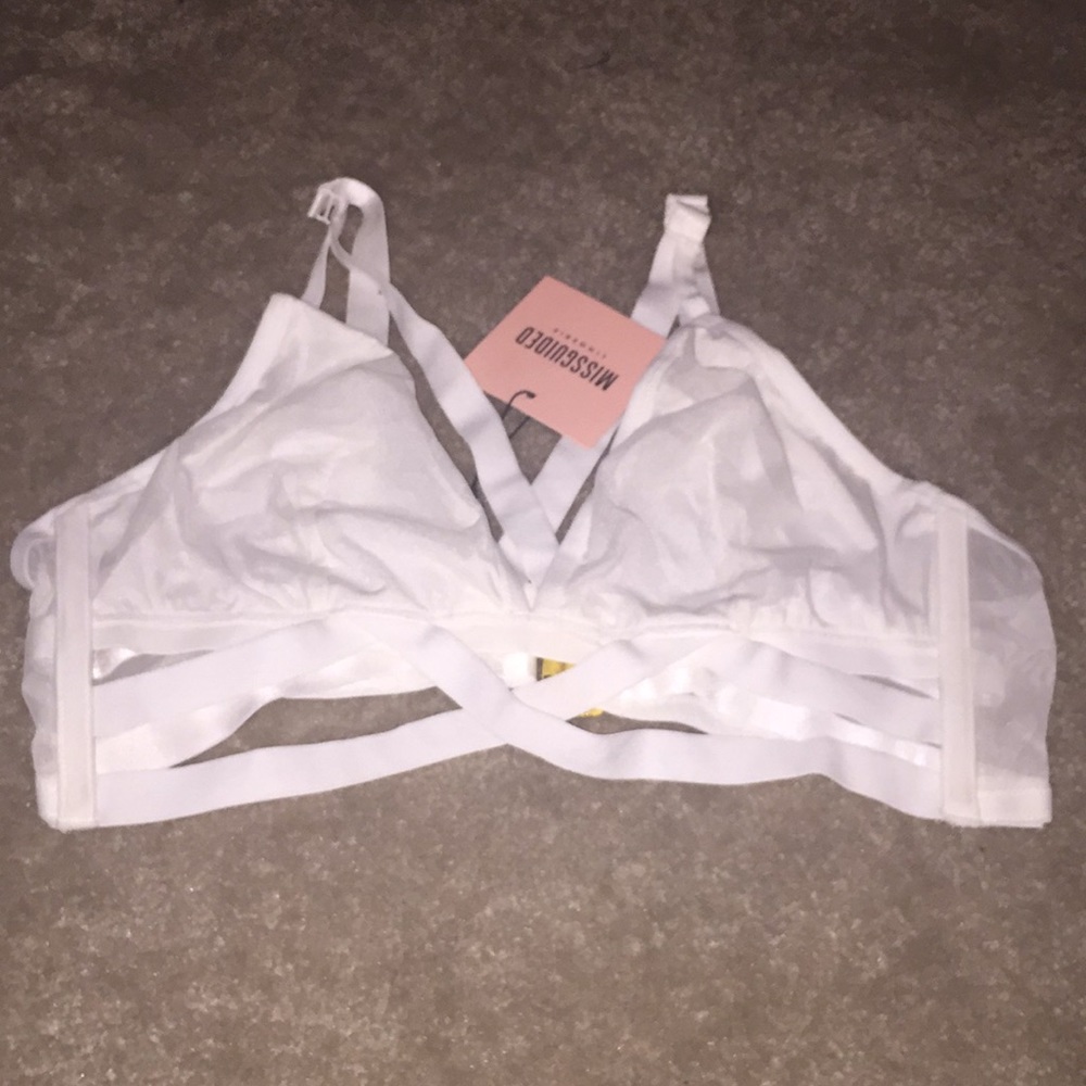 Missguided white strappy bralette new